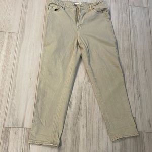 Cream Straight Leg Jeans